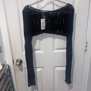 Mango Black Knit Crop Top